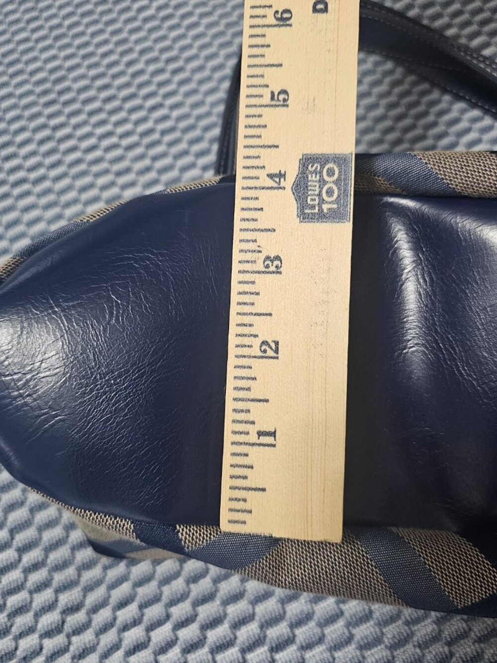 Nine West Blue & Gray Geometric Canvas Hobo Bag – Navy Trim – Silver Hardware - Picture 7 of 7